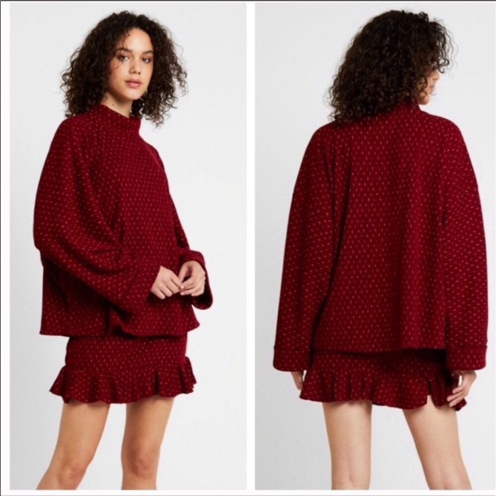 NWT Free People Set The Mood skirt set, sz XS